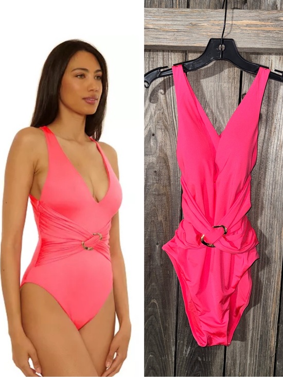 Trina Turk Other - Trina Turk Hot Pink One Piece Swimsuit with Gold Ring Detail